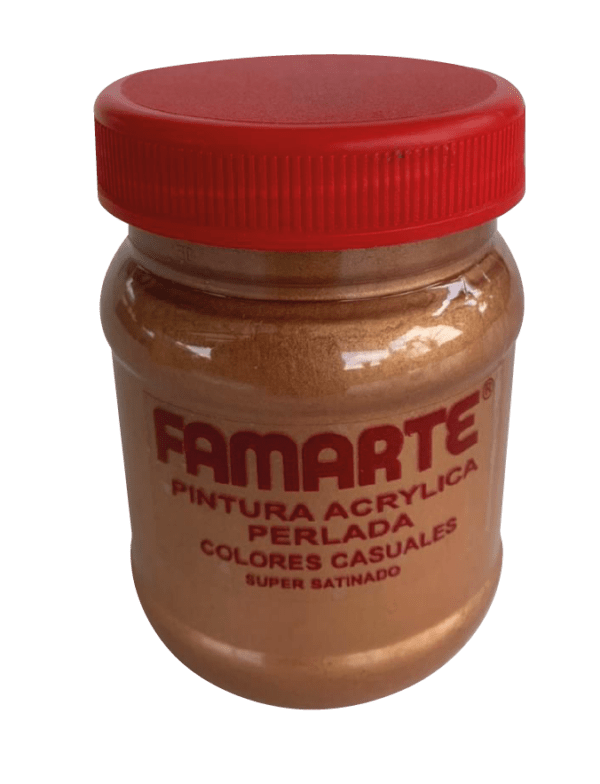 PINTURA ACRILICA FAMARTE METALIZADA BRONCE CLARO 8 ONZ