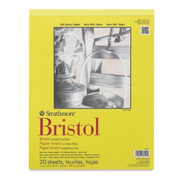 STRATHMORE 300 SERIES BRISTOL 11X14IN, SMOOTH, 20 HOJAS