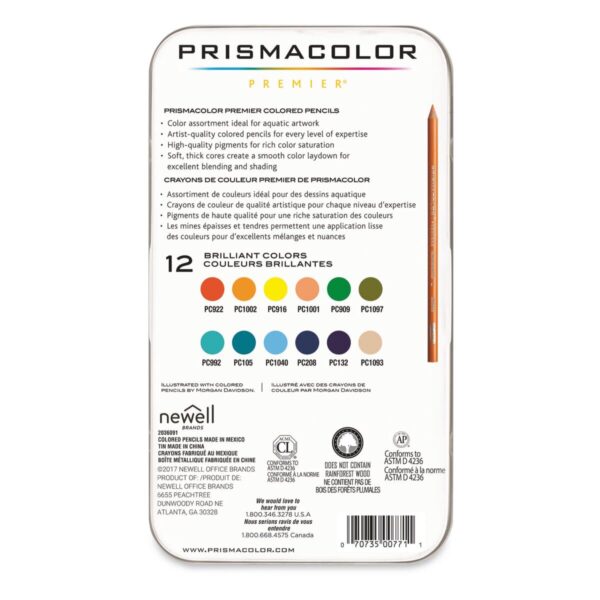 PRISMACOLOR PREMIER COLORED PENCILS - SET DE 12 COLORES FONDO DEL MAR - Image 2