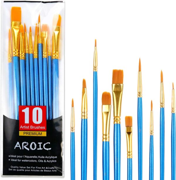 SET DE PINCELES CERDA SINTETICA 10 UNIDADES AROIC