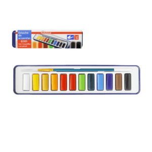 BARRA DE ACUARELAS ATL ESTUCHE METALICO CON 12 COLORES + PINCEL