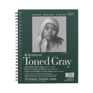 STRATHMORE BLOC DE BOCETOS SERIE 400, TONO GRIS, 9 X 12 PULGADAS, 50 HOJAS