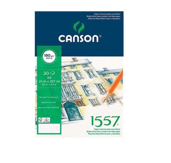 BLOCK DE DIBUJO CANSON 1557 A4 180 GR 30 HOJAS